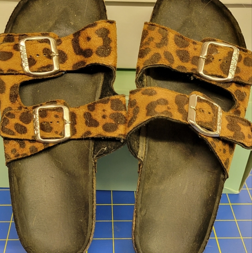 ANNA Animal Faux Suede & Faux Cork Size 7